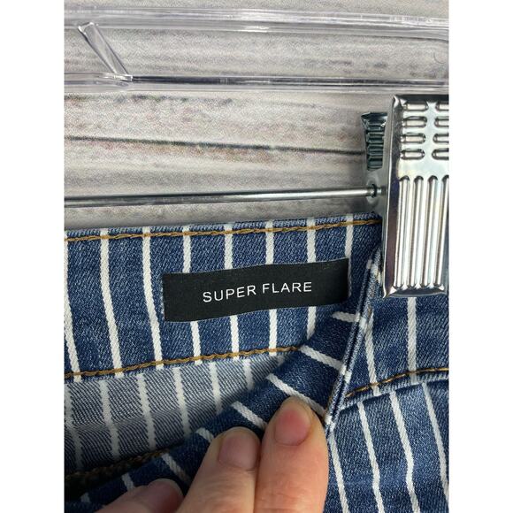 Judy Blue Super Flare High Rise Jean Pinestripe 28 Western Boho Hippie JB88230 - Picture 5 of 10